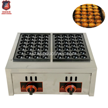 Peralatan Dapur Komersial Mesin Grill Fishball Grill Stainless Steel 28 Balls x 2plate